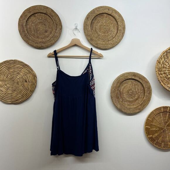 Torrid Blue Red Button Sleeveless Tank Top Plus Size 2X - Picture 2 of 5